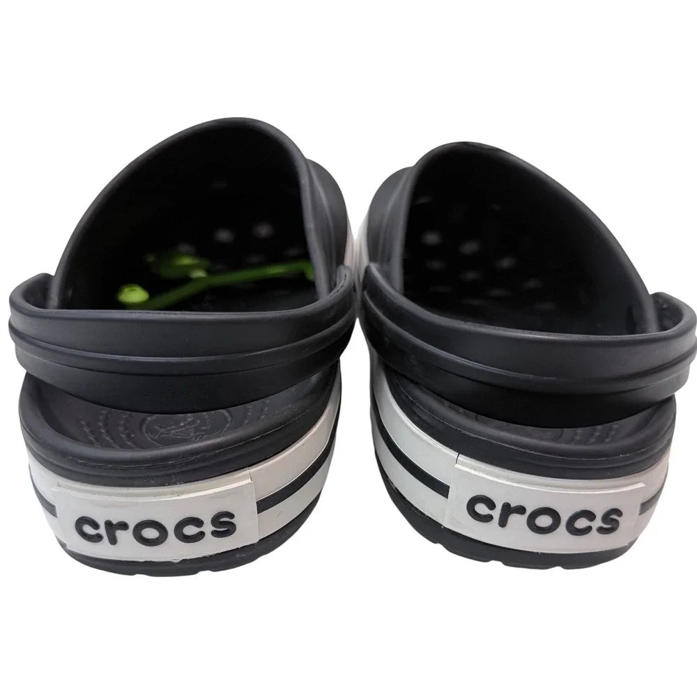 Crocs Crocband Clog Black White Platform Sandals Men 8 Women 10 11016-001
